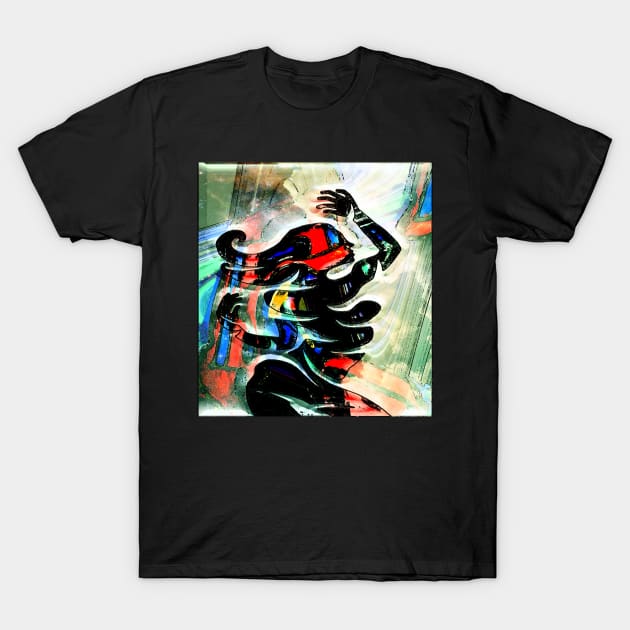 Dancing Girl At Night T-Shirt by Art Z Tees Please